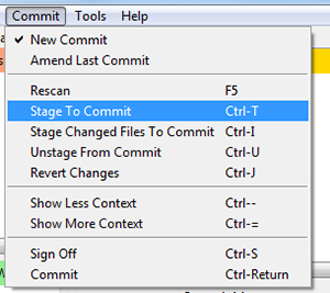 Stage commit